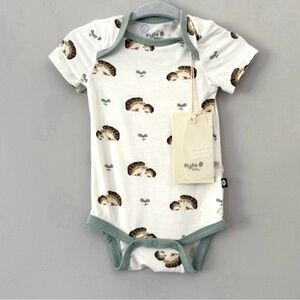 Kyte BABY Hedgehog and Sprout Bodysuit - White and Green